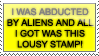 Alien abduction stamp