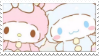 my melody and cinnamoroll stamp